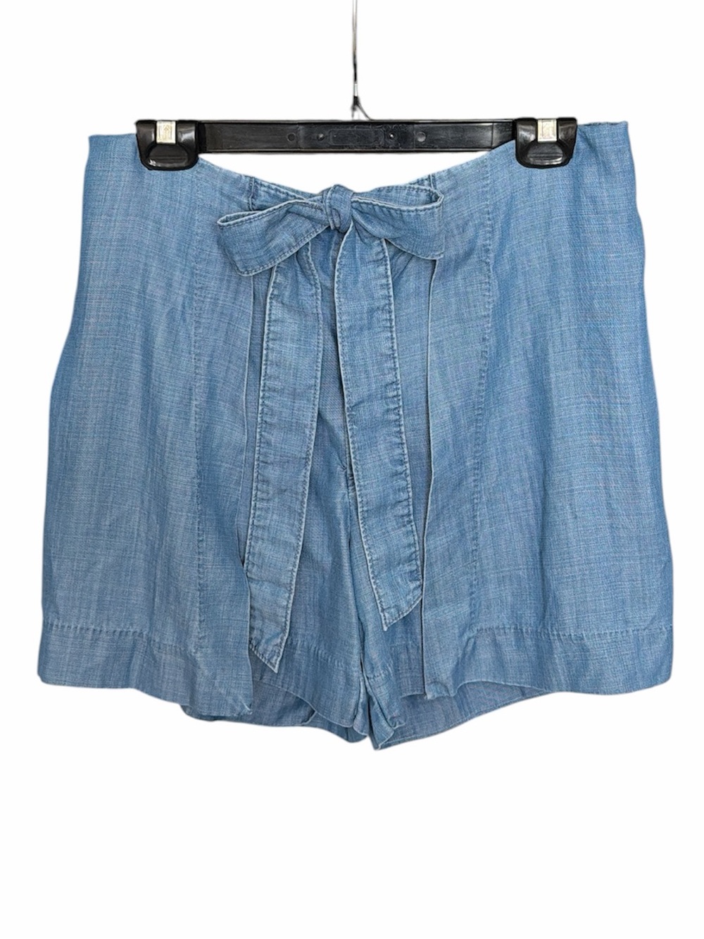 WHBM‎ the short high rise chambray tie front shorts size 12 casual Lyocell soft